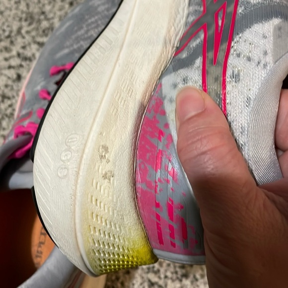 ASICS Women's Gray and Pink Running Shoes - Picture 9 of 10